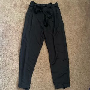 Francesca’s Black Silky Work Pant Joggers